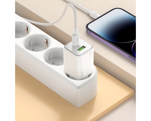 Мережевий зарядний пристрій HOCO N41 Almighty PD20W+QC3.0 charger White (6942007617031) Мережевий зарядний пристрій HOCO N41 Almighty PD20W+QC3.0 charger White (6942007617031)