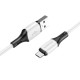 Кабель BOROFONE BX79 USB to Micro 2.4A, 1m, silicone, silicone connectors, White (6974443384772)