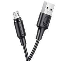 Кабель BOROFONE BX41 USB to Micro 2.4A, 1m, PVC, PVC connectors, magnetic, Black (6931474738455)