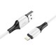 Кабель BOROFONE BX79 USB to iP 2.4A, 1m, silicone, silicone connectors, White (6974443384758)