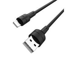 Кабель BOROFONE BX30 USB to iP 2.4A, 1m, silicone, TPE connectors, Black (6931474706867)
