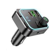АЗП з FM-модулятором BOROFONE BC53 Highway PD20W+QC3.0 car BT FM transmitter 18W Black (6941991108457)