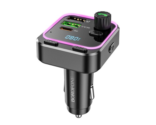 АЗП з FM-модулятором BOROFONE BC53 Highway PD20W+QC3.0 car BT FM transmitter 18W Black (6941991108457) АЗП з FM-модулятором BOROFONE BC53 Highway PD20W+QC3.0 car BT FM transmitter 18W Black (6941991108457)