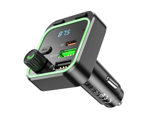 АЗП з FM-модулятором BOROFONE BC53 Highway PD20W+QC3.0 car BT FM transmitter 18W Black (6941991108457) АЗП з FM-модулятором BOROFONE BC53 Highway PD20W+QC3.0 car BT FM transmitter 18W Black (6941991108457)