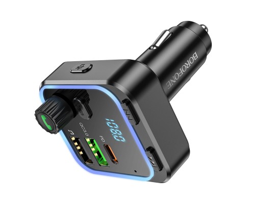 АЗП з FM-модулятором BOROFONE BC53 Highway PD20W+QC3.0 car BT FM transmitter 18W Black (6941991108457) АЗП з FM-модулятором BOROFONE BC53 Highway PD20W+QC3.0 car BT FM transmitter 18W Black (6941991108457)