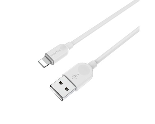 Кабель BOROFONE BX14 USB to iP 2.4A, 2m, PVC, TPE connectors, White (6957531090007) Кабель BOROFONE BX14 USB to iP 2.4A, 2m, PVC, TPE connectors, White (6957531090007)