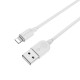 Кабель BOROFONE BX14 USB to iP 2.4A, 2m, PVC, TPE connectors, White (6957531090007)