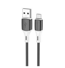 Кабель BOROFONE BX79 USB to Micro 2.4A, 1m, silicone, silicone connectors, Black (BX79MB)