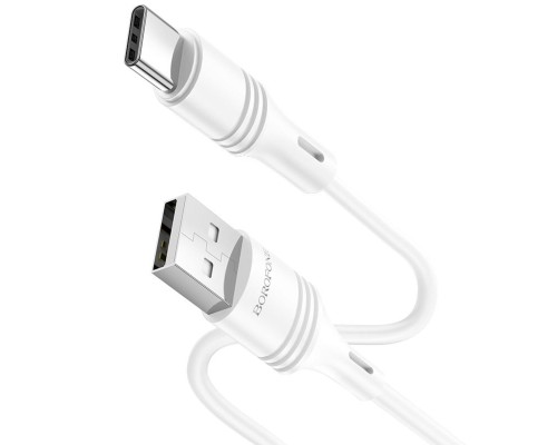 Кабель BOROFONE BX43 USB to Type-C 3A, 1m, PVC, PVC connectors, White (6931474735607)