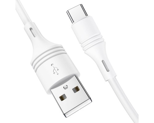 Кабель BOROFONE BX43 USB to Type-C 3A, 1m, PVC, PVC connectors, White (6931474735607)