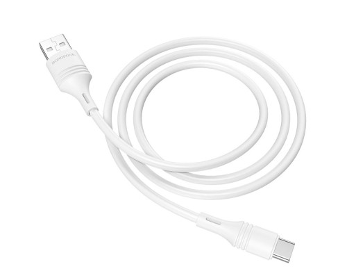 Кабель BOROFONE BX43 USB to Type-C 3A, 1m, PVC, PVC connectors, White (6931474735607)