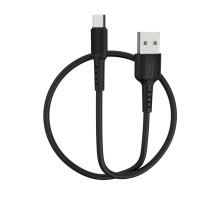 Кабель BOROFONE BX16 USB to Type-C 2A, 1m, PVC, TPE connectors, Black (6957531099475)