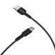 Кабель BOROFONE BX16 USB to Type-C 2A, 1m, PVC, TPE connectors, Black (6957531099475)