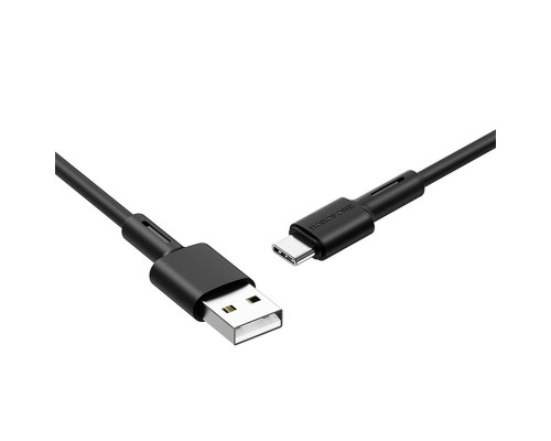 Кабель BOROFONE BX31 USB to Type-C 3A, 1m, silicone, TPE connectors, Black (6931474710390)
