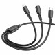 Кабель BOROFONE BX71 USB to iP+Type-C+Micro 2A, 1m, PVC, PVC connectors, Black (6974443384543)