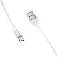 Кабель BOROFONE BX19 USB to Type-C 3A, 1m, PVC, TPE connectors, White (6931474701800)