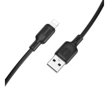 Кабель BOROFONE BX113 Lenny silicone charging data cable iP(L=1M) Black (6941991115394)