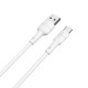 Кабель BOROFONE BX30 USB to Type-C, 3A, 1m, silicone, TPE connectors, White (6931474706935)