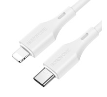 Кабель BOROFONE BX42 USB to iP 2.4A, 1m, silicone, TPE connectors, White (6931474736734)