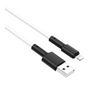 Кабель BOROFONE BX31 USB to iP 2.4A, 1m, silicone, TPE connectors, White (6931474710369)
