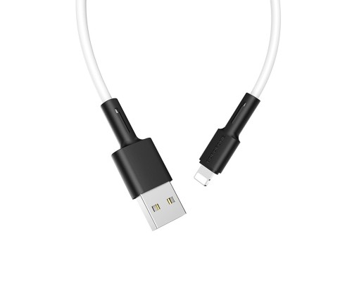 Кабель BOROFONE BX31 USB to iP 2.4A, 1m, silicone, TPE connectors, White (6931474710369) Кабель BOROFONE BX31 USB to iP 2.4A, 1m, silicone, TPE connectors, White (6931474710369)