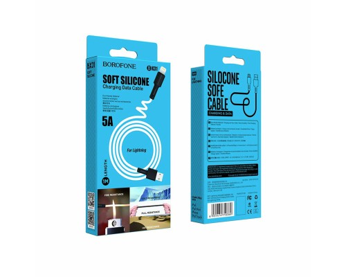 Кабель BOROFONE BX31 USB to iP 2.4A, 1m, silicone, TPE connectors, White (6931474710369) Кабель BOROFONE BX31 USB to iP 2.4A, 1m, silicone, TPE connectors, White (6931474710369)
