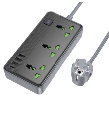 Мережевий подовжувач BOROFONE BAC2A Leya 3 position socket(1C3A)(EU) Black (6941991111440)