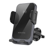 Автотримач для телефона BOROFONE BH220 Leader automatic induction wireless fast charging car holder(air outlet) Black Gray (6941991115288) 