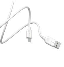 Кабель BOROFONE BX14 USB to Type-C 2.4A, 1m, PVC, TPE connectors, White (6957531089995)