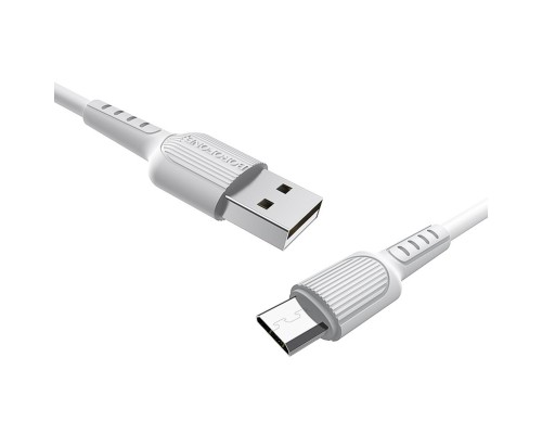 Кабель BOROFONE BX16 USB to Micro 2A, 1m, PVC, TPE connectors, White (6957531099482)