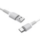 Кабель BOROFONE BX16 USB to Micro 2A, 1m, PVC, TPE connectors, White (6957531099482)