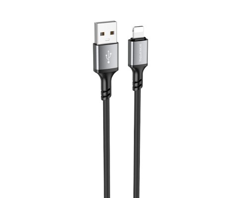 Кабель BOROFONE BX83 iP Famous silicone charging data cable Black (6974443386356) Кабель BOROFONE BX83 iP Famous silicone charging data cable Black (6974443386356)