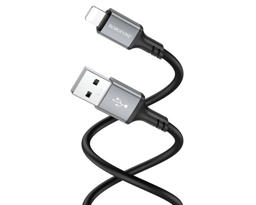 Кабель BOROFONE BX83 iP Famous silicone charging data cable Black (6974443386356) Кабель BOROFONE BX83 iP Famous silicone charging data cable Black (6974443386356)