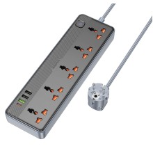 Мережевий подовжувач BOROFONE BAC5A Lord 5 position socket(PD20W/1C3A)(EU) Black (6941991111501)