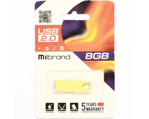 Флеш-накопичувач Mibrand USB 2.0 Taipan 8Gb Gold (MI2.0/TA8U2G) Флеш-накопичувач Mibrand USB 2.0 Taipan 8Gb Gold (MI2.0/TA8U2G)