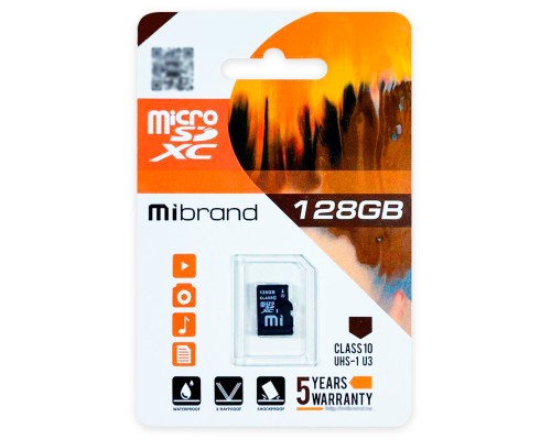 Карта пам'яті microSDXC (UHS-1 U3) Mibrand 128Gb class 10 (MICDHU3/128GB) Карта пам'яті microSDXC (UHS-1 U3) Mibrand 128Gb class 10 (MICDHU3/128GB)