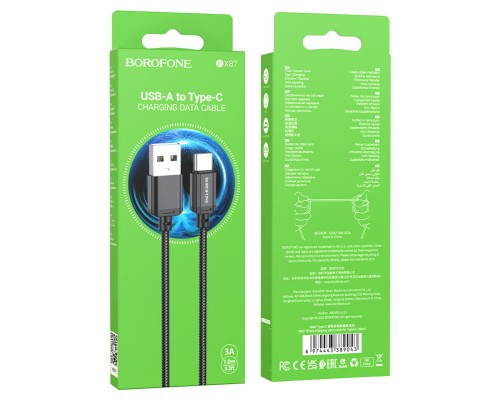 Кабель BOROFONE BX87 Sharp charging data cable for Type-C Black (6974443389043) Кабель BOROFONE BX87 Sharp charging data cable for Type-C Black (6974443389043)