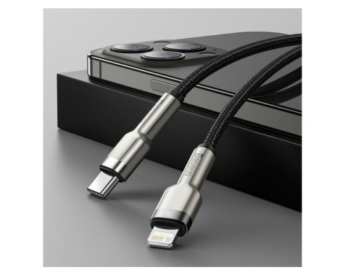 Кабель Baseus Cafule Series Metal Data Cable Type-C to iP PD 20W 2m Black (CATLJK-B01)