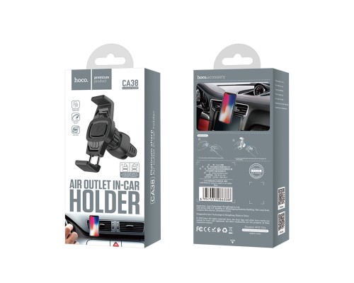Тримач для мобільного HOCO CA38 Platinum sharp air outlet in-car holder Black (6957531086338) Тримач для мобільного HOCO CA38 Platinum sharp air outlet in-car holder Black (6957531086338)