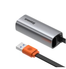 USB-Hub Baseus Steel Cannon Series USB A Gigabit LAN Adapter Dark grey (CAHUB-AD0G)