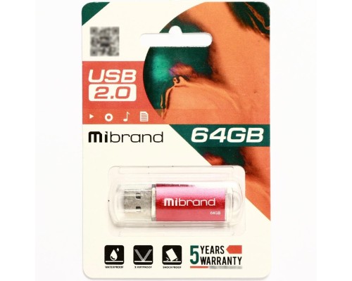 Флеш-накопичувач Mibrand USB 2.0 Cougar 64Gb Red (MI2.0/CU64P1R) Флеш-накопичувач Mibrand USB 2.0 Cougar 64Gb Red (MI2.0/CU64P1R)