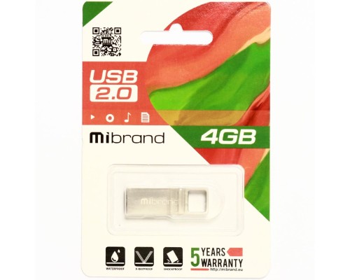 Флеш-накопичувач Mibrand USB 2.0 Shark 4Gb Silver (MI2.0/SH4U4S) Флеш-накопичувач Mibrand USB 2.0 Shark 4Gb Silver (MI2.0/SH4U4S)