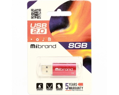 Флеш-накопичувач Mibrand USB 2.0 Cougar 8Gb Red (MI2.0/CU8P1R) Флеш-накопичувач Mibrand USB 2.0 Cougar 8Gb Red (MI2.0/CU8P1R)