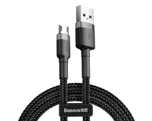 Кабель Baseus cafule Cable USB For Micro 2.4A 0.5M Gray+Black (CAMKLF- AG1)