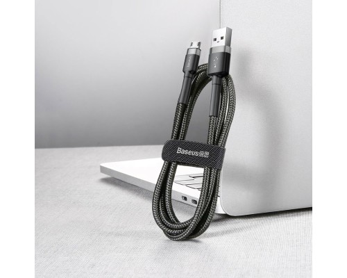 Кабель Baseus cafule Cable USB For Micro 2.4A 0.5M Gray+Black (CAMKLF- AG1)
