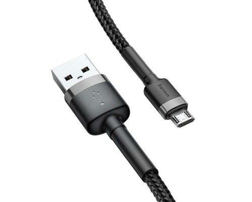 Кабель Baseus cafule Cable USB For Micro 2.4A 0.5M Gray+Black (CAMKLF- AG1)