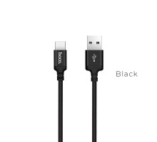 Кабель HOCO X14 USB to Type-C 3A, 1m, nylon, aluminum connectors, Black (6957531062868)