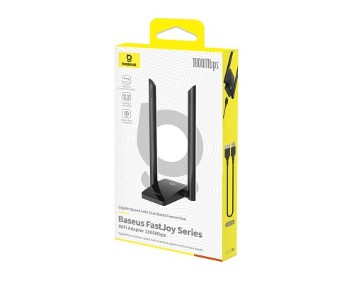 Адаптер Baseus FastJoy Series WiFi Adapter 1800Mbps（External Antenna）Cluster Black (B01317600111-06)