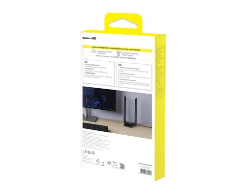 Адаптер Baseus FastJoy Series WiFi Adapter 1800Mbps（External Antenna）Cluster Black (B01317600111-06)