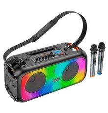 Портативна колонка HOCO BS54 Party wireless dual mic outdoor BT speaker Black (6931474782465)